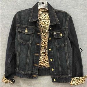 Roberto Cavalli Women's Cotton Jean Jacket Size Medium Dark Blue Excellent